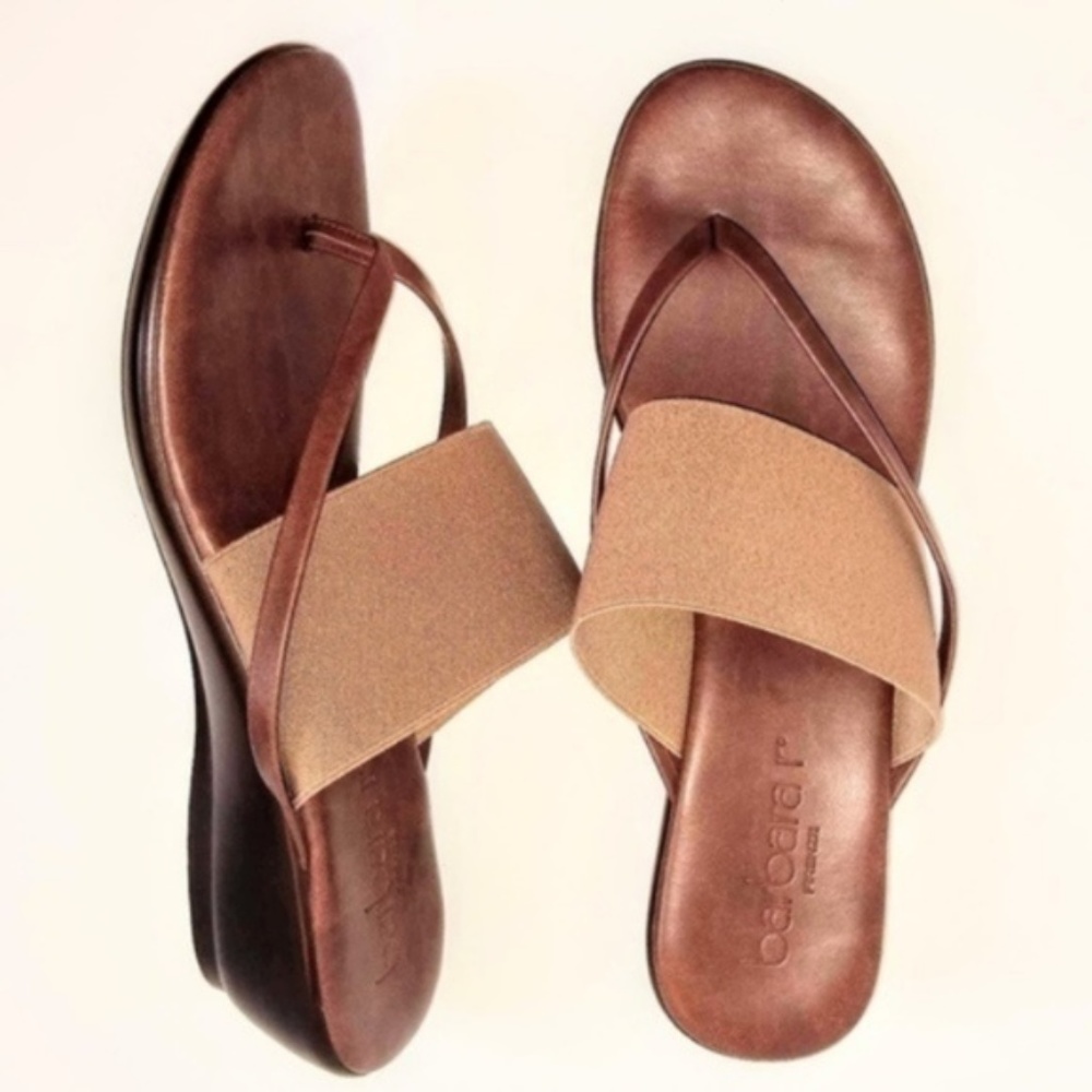Italian Made Leather Wedge Heel Sandal barbara r.